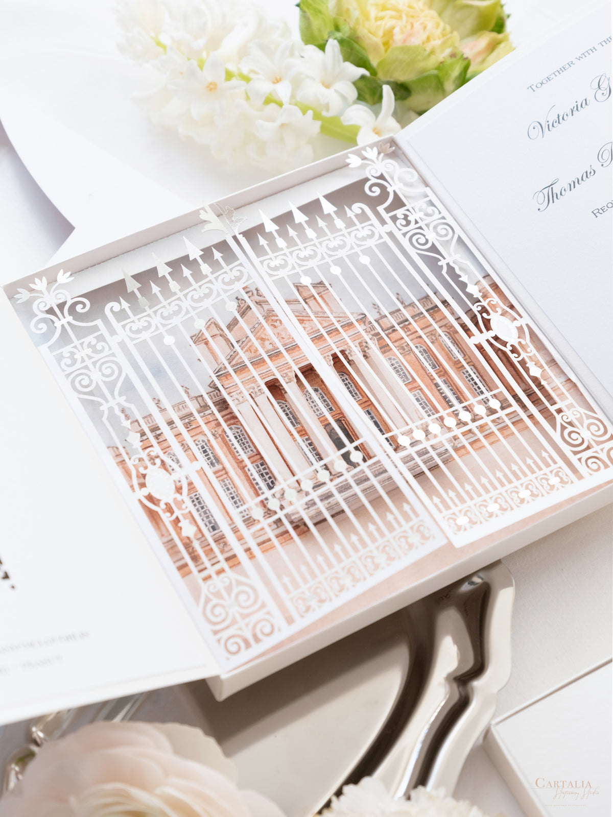 Bespoke Couture 3D Box Invitation With Laser Cut Gate | Blenheim Palace | Bespoke Commission V&T