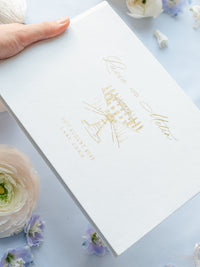Personalized White Velvet Wedding Guest Book with Gold Foil Details | Villa Balbiano, Lake Como