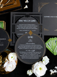 Caja a medida Art Deco Couture: Diseño personalizado 3D en negro y dorado | Comisión A&amp;L a medida