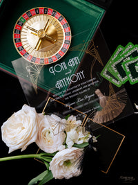Luxury Gold Foil Acrylic Las Vegas Wedding Invitation | Bespoke Commission T&A