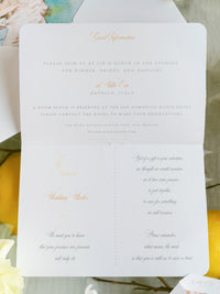 Amalfi Coast Passport Invitation, Lemon Italian Wedding Suite with Custom Vellum Watercolour Skyline