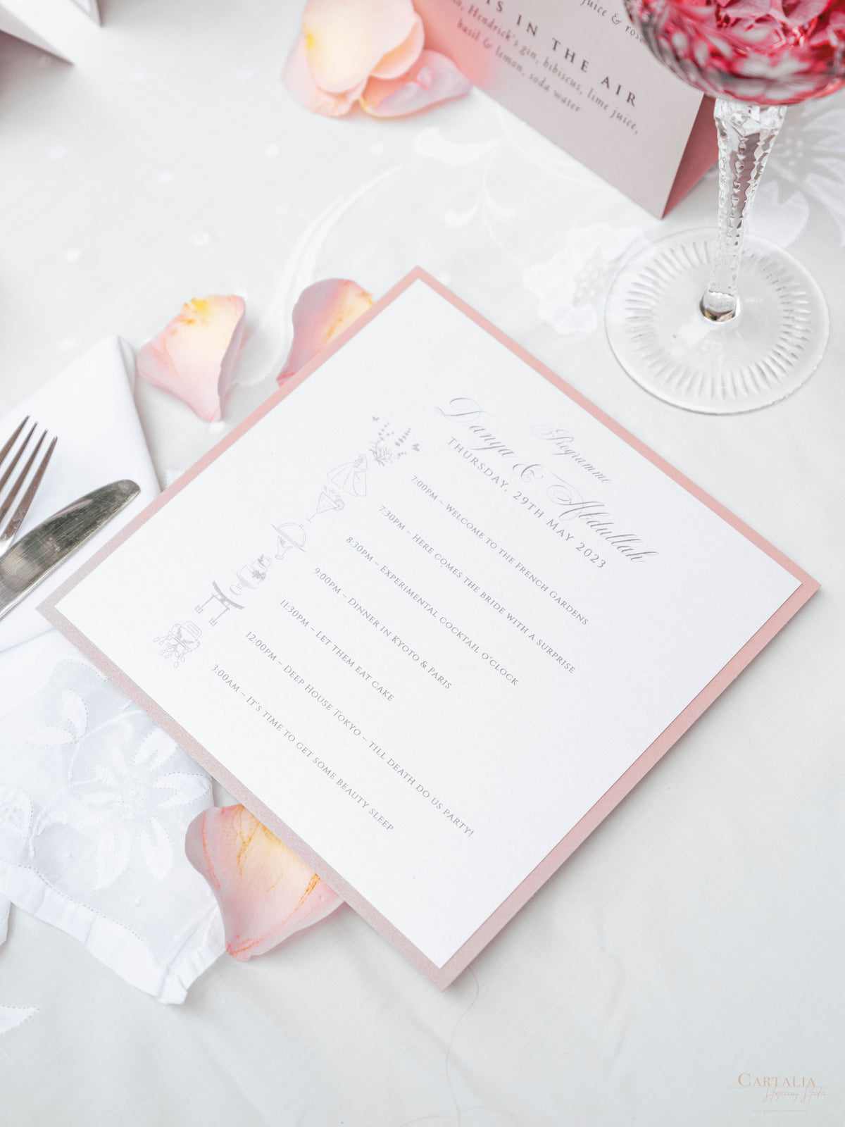 Elegant Wedding Programme | Order of Service | Villa Ephrussi de Rothschild