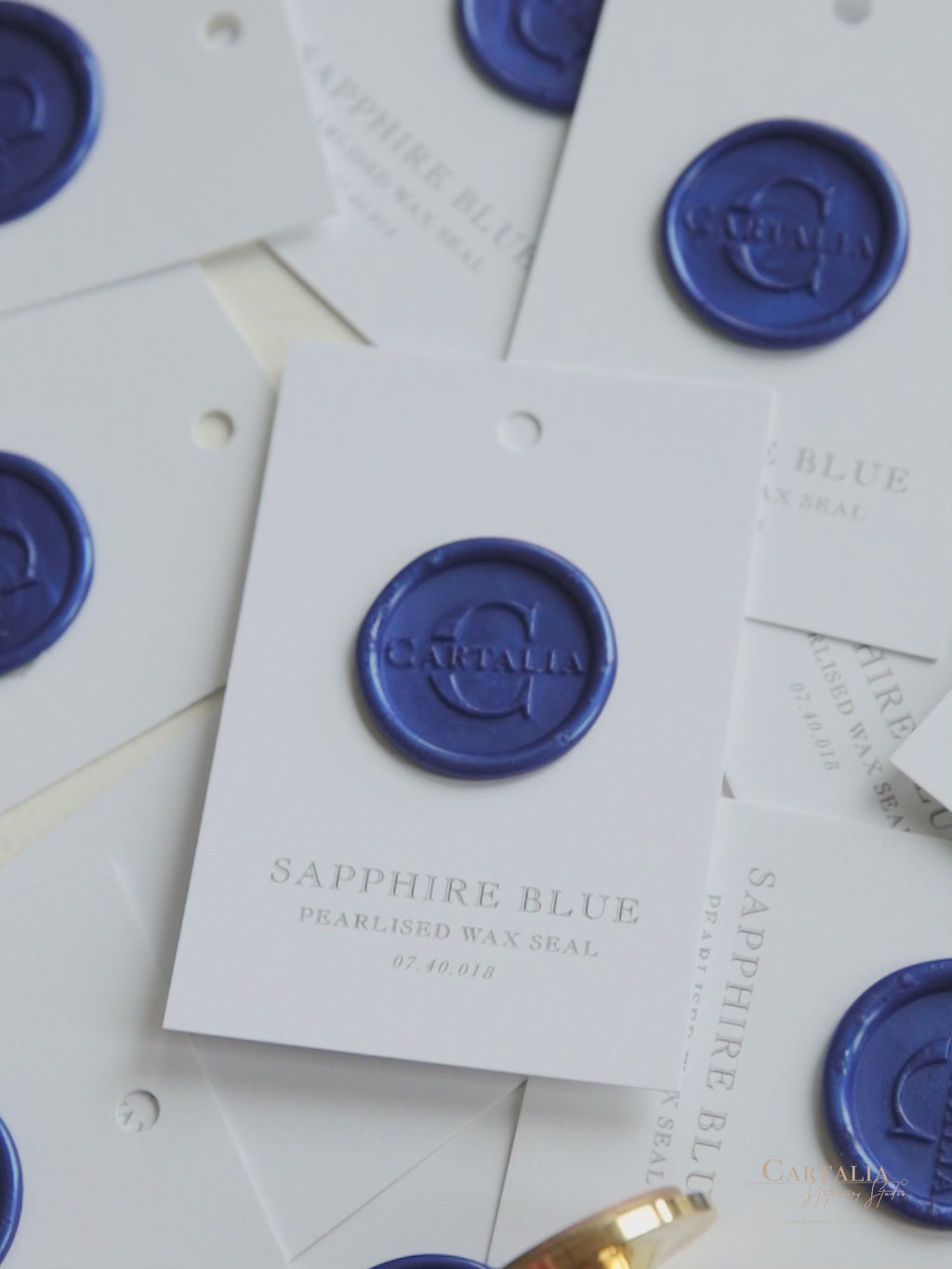 luxury blue wax seal stamp with