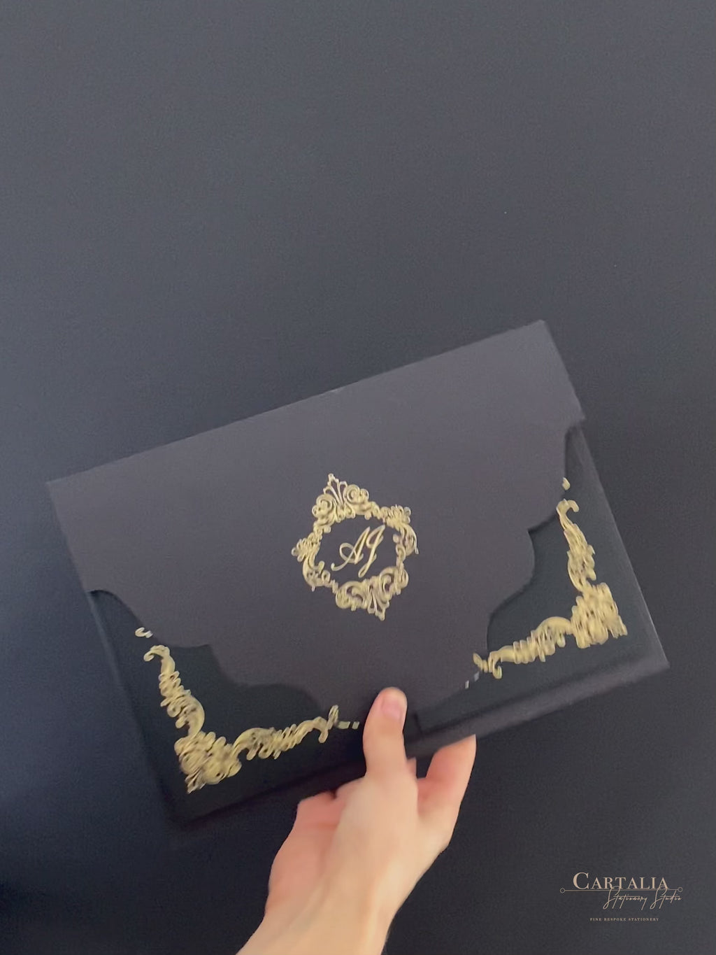 Black - Metallic Gold Foil Lined Envelopes