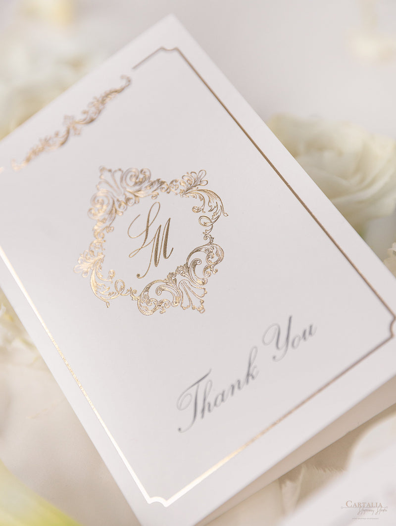  Smart Scribbles Geometric Thank You Cards - 50 Elegant 4x6  Blank Cards with Envelopes & Stickers, Rose Gold Foil Embellishments :  Office Products