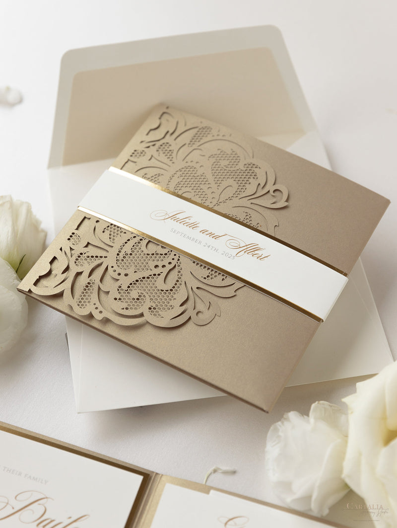 Couture Box : 3D Luxuriously Intricate Tier Laser Cutting Wedding Invi –  Cartalia