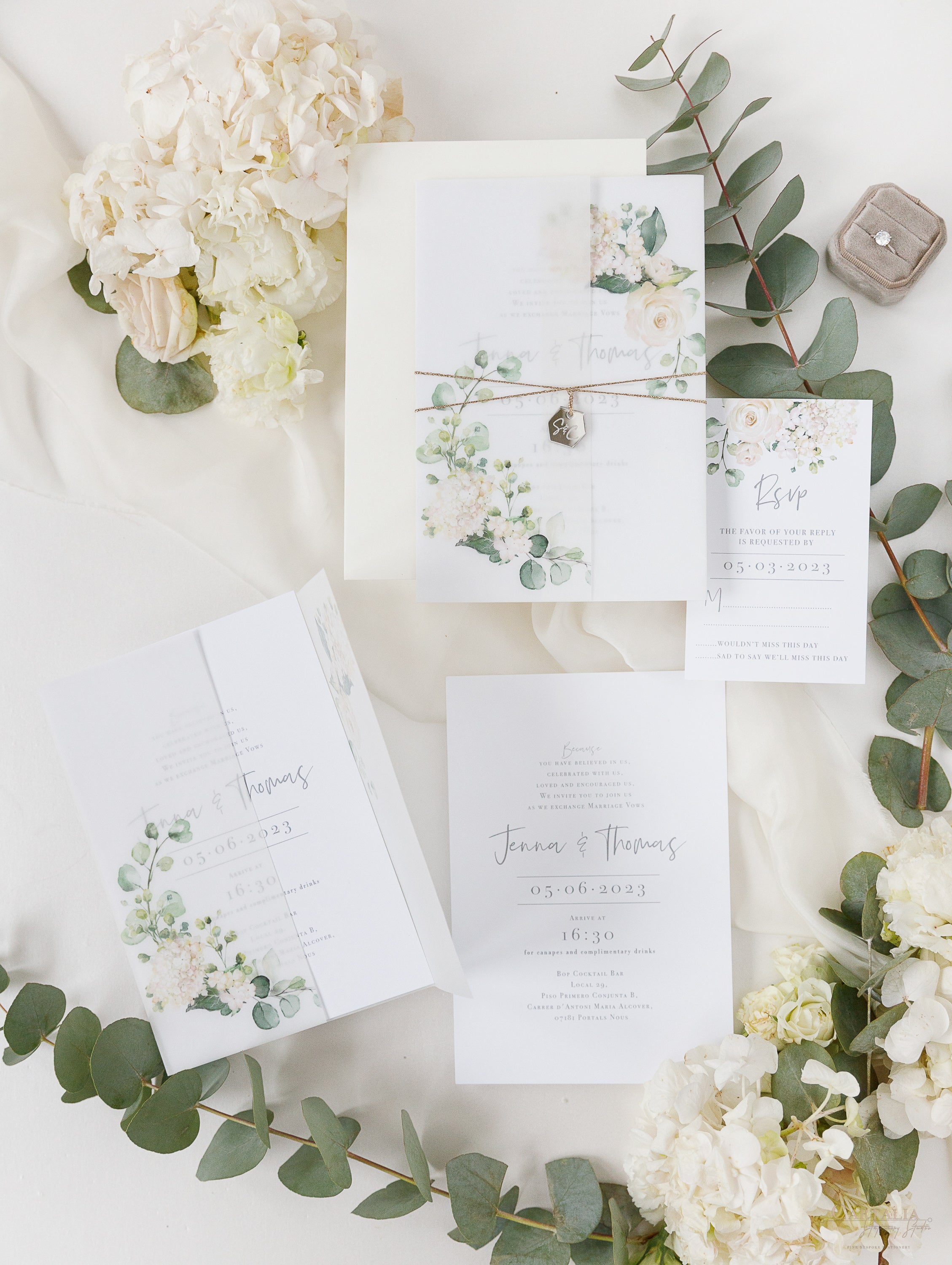 Floral With Greenery Wedding Invitations 5 x 7 Cardstock – KMPrintSA