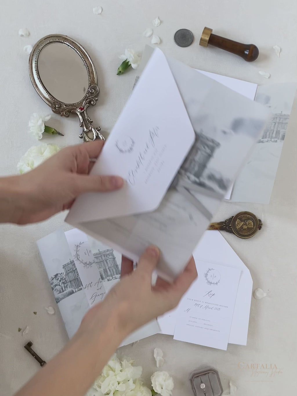 HEDSOR HOUSE  Your Venue invitation on Vellum with Wax Seal Wedding i –  Cartalia